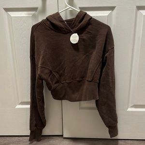 Arie Chocolate Brown Cropped Hoodie - Never worn- Tags on